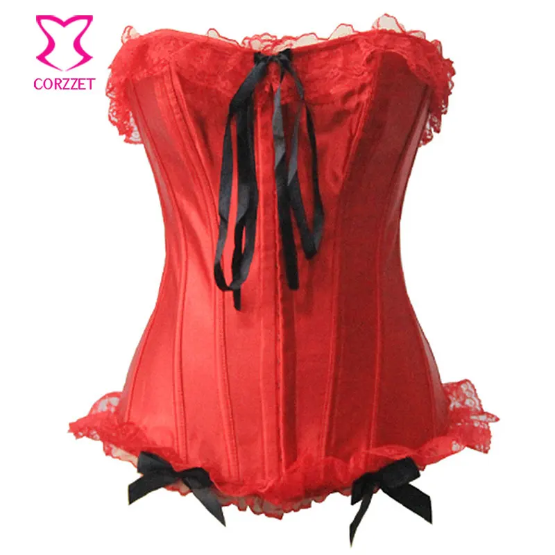 China Red Satin Corsets For Sales! Sexy Corset Overbust Lace Trim Corpete Korsett Women Bustier Tops Corselet Gothic Clothing
China Red Satin Corsets For Sales! Sexy Corset Overbust Lace Trim Corpete Korsett Women Bustier Tops Corselet Gothic Clothing