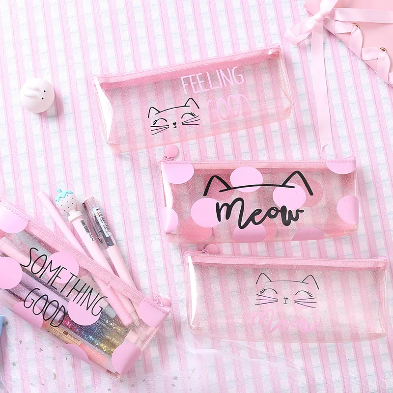 Cat pencil case PVC pencilcase Kawaii trousse scolaire stylo pencil box Cartoon stationery school supplies estuche escolar
Cat pencil case PVC pencilcase Kawaii trousse scolaire stylo pencil box Cartoon stationery school supplies estuche escolar