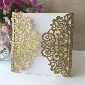 20pcs/lot Laser Cut Glitter Gold paper Elegant Engagement Invitation Card Party Bussiness Cards Wedding Centerpieces Decoration
20pcs/lot Laser Cut Glitter Gold paper Elegant Engagement Invitation Card Party Bussiness Cards Wedding Centerpieces Decoration