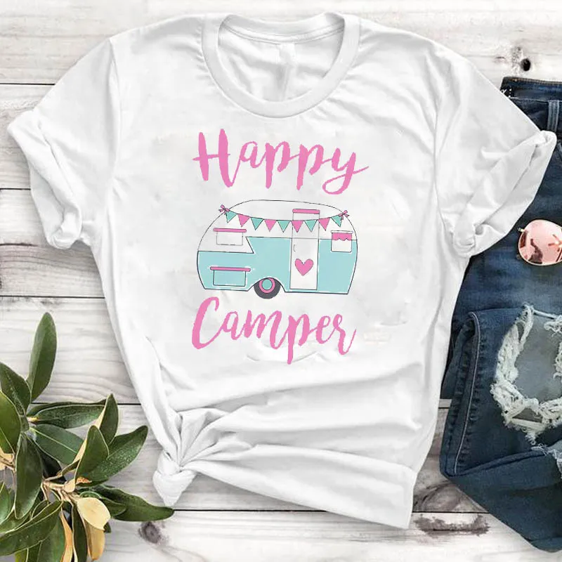 Casual Tshirt Women Fashion T Shirt Female Women Happy Camper Summer Print Camisa Mujer Top Graphic Cute Tees T-shirt
Casual Tshirt Women Fashion T Shirt Female Women Happy Camper Summer Print Camisa Mujer Top Graphic Cute Tees T-shirt