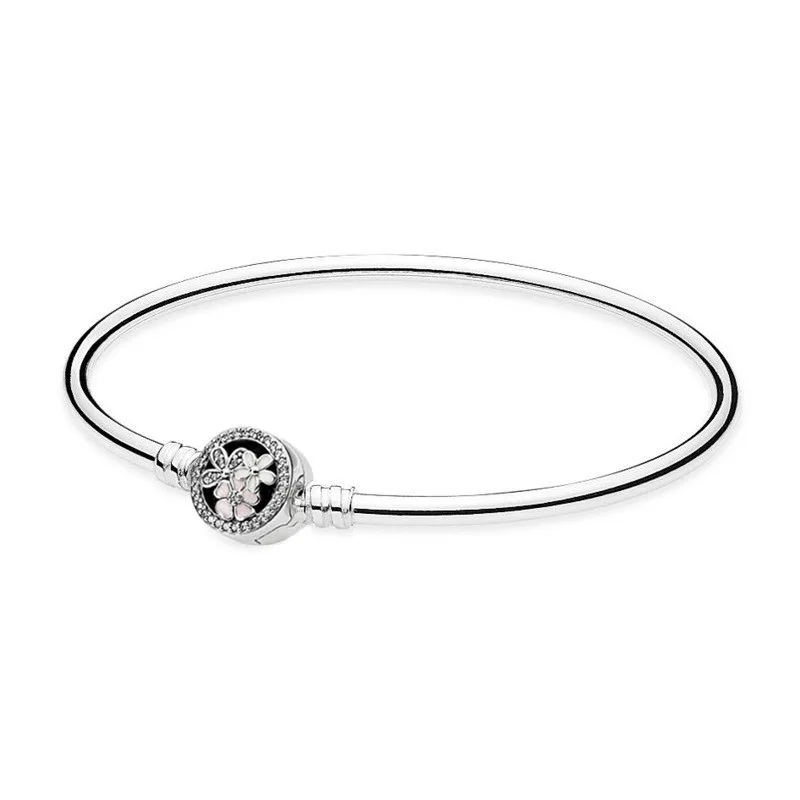 925 Sterling Silver Bead Charm Bracelet Fit Original Moments Pandora Bangle With Poetic Blooms Clasp For Women DIY Jewelry Gift
925 Sterling Silver Bead Charm Bracelet Fit Original Moments Pandora Bangle With Poetic Blooms Clasp For Women DIY Jewelry Gift