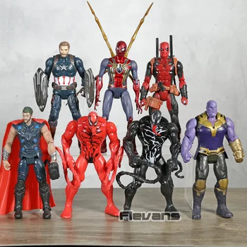 Captain America Spiderman Thanos Deadpool Thor Carnage Venom Super Hero PVC Action Figures Toys 7pcs/set
Captain America Spiderman Thanos Deadpool Thor Carnage Venom Super Hero PVC Action Figures Toys 7pcs/set
