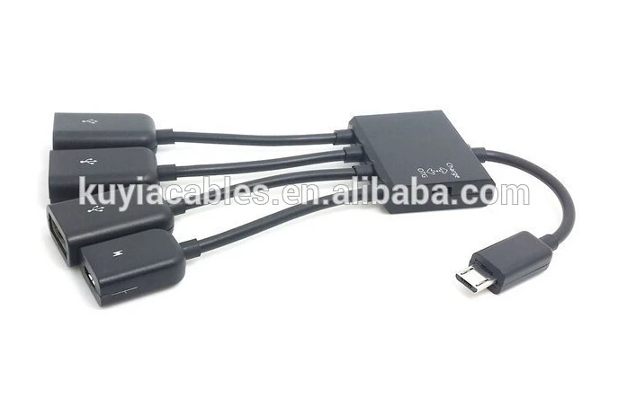 Фото Высокое качество 4 порта Micro USB зарядка OTG концентратор кабель разъем сплиттер для