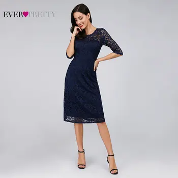Navy Blue Lace Cocktail Dresses Ever Pretty EZ07665NB See Through Half Sleeves Knee Length vestidos mujer 2020 cocktail Elegant
Navy Blue Lace Cocktail Dresses Ever Pretty EZ07665NB See Through Half Sleeves Knee Length vestidos mujer 2020 cocktail Elegant