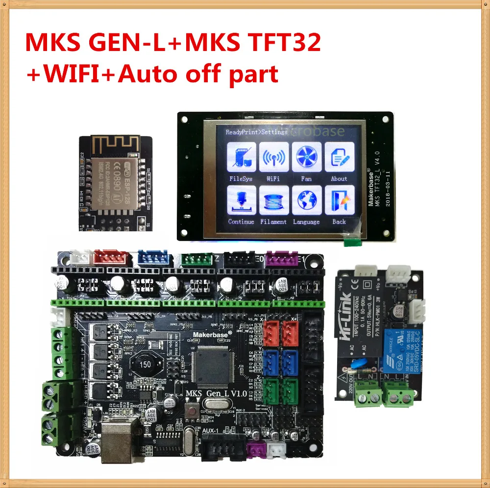 3d printer DIY full kits MKS GEN L + MKS TFT 3.2 touch screen + MKS PWC V2.0 auto power off sensor + MKS TFT WIFI smart control
3d printer DIY full kits MKS GEN L + MKS TFT 3.2 touch screen + MKS PWC V2.0 auto power off sensor + MKS TFT WIFI smart control