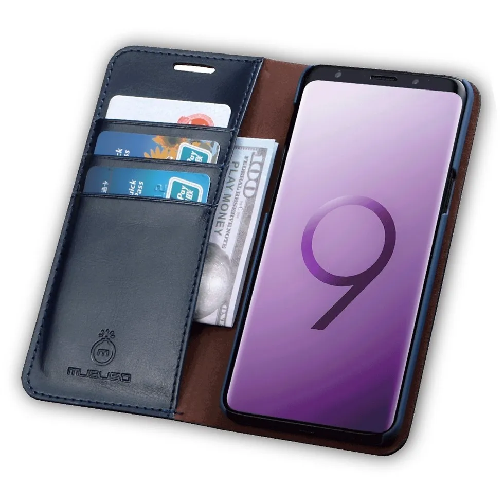 Musubo Business Luxury Case For S10e+ S8 Genuine Leather Flip Cases Cover for Samsung Galaxy Note 8 5 Wallet Bag S9 Plus S7 Edge 35