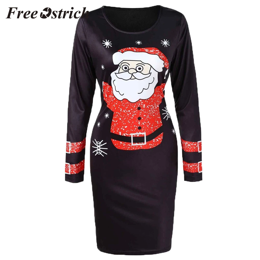 Free Ostrich 2019 Festival Suit Fashion Women O-neck Long Sleeve Christmas Santa Claus Printed Bodycon Dress Cute Casual Dress
Free Ostrich 2019 Festival Suit Fashion Women O-neck Long Sleeve Christmas Santa Claus Printed Bodycon Dress Cute Casual Dress