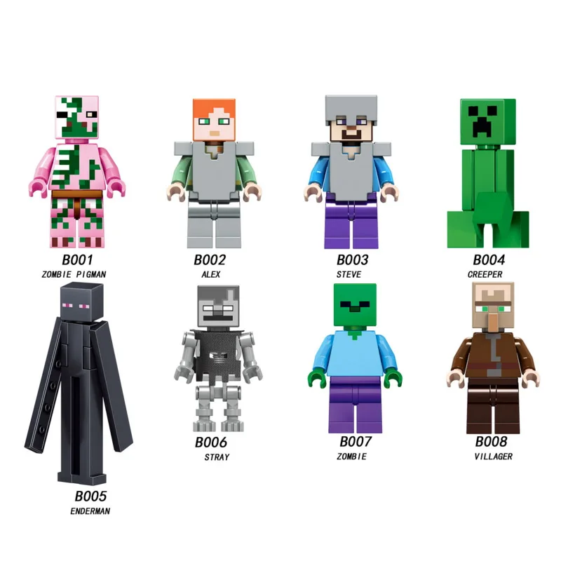 Single Sale Minecrafted Building Blocks Zombie PigMan Steve Alex Skeleton My World Figure Bricks Toy kids gift Compatible Legoed
Single Sale Minecrafted Building Blocks Zombie PigMan Steve Alex Skeleton My World Figure Bricks Toy kids gift Compatible Legoed