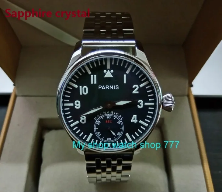 Sapphire crystal luminous 44mm parnis Black dial Asian 6498 Mechanical Hand Wind movement men's watches 0142A
Sapphire crystal luminous 44mm parnis Black dial Asian 6498 Mechanical Hand Wind movement men's watches 0142A