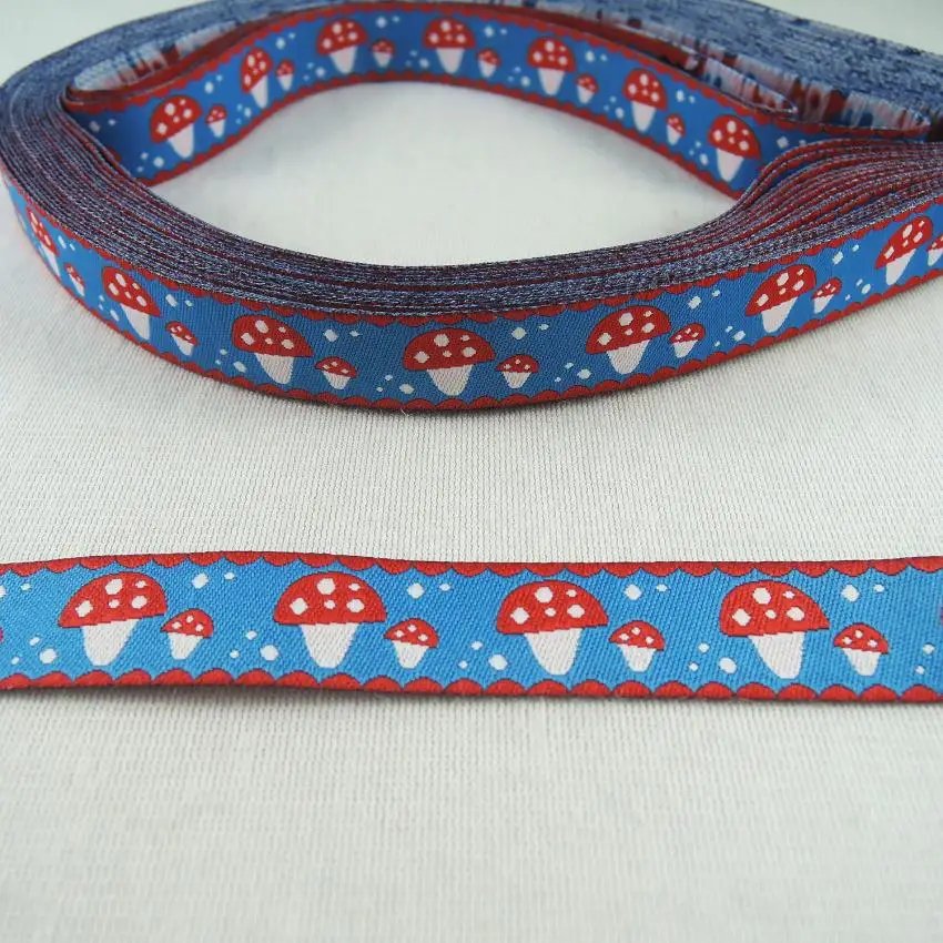 10Yards Mushroom Polyester Woven Jacquard Ribbon Wholesale dog chain accessories 5/8" 16mm tecido jacquard ribbons Trims CX24
10Yards Mushroom Polyester Woven Jacquard Ribbon Wholesale dog chain accessories 5/8" 16mm tecido jacquard ribbons Trims CX24