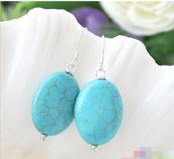 FREE shipping> >>>S1817 20x25mm ellipse blue turquoise bead dangle earring 925silver
FREE shipping> >>>S1817 20x25mm ellipse blue turquoise bead dangle earring 925silver