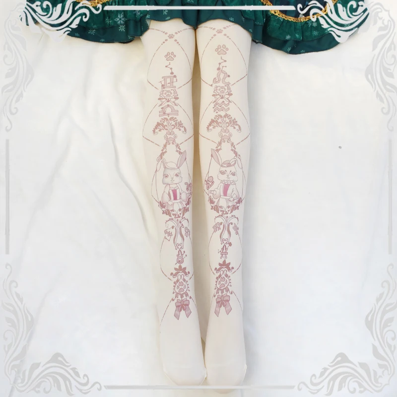 Japanese sweet Lolita silk stockings Mori girl cute Lolita soft sister bunny print girl dress bottom socks
Japanese sweet Lolita silk stockings Mori girl cute Lolita soft sister bunny print girl dress bottom socks