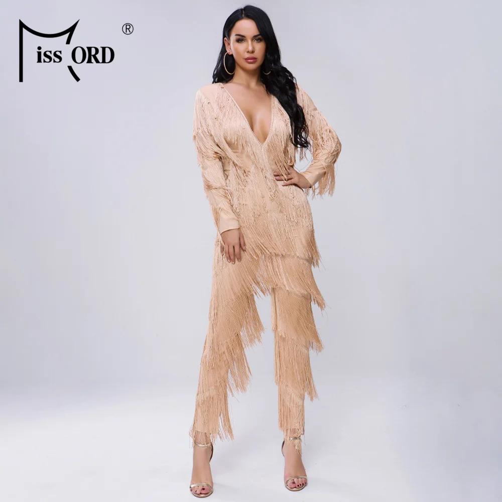 Missord 2019 New Summer Sexy Deep V Long Sleeve Tassels Solid Color Elegant Jumpsuit FT20000
Missord 2019 New Summer Sexy Deep V Long Sleeve Tassels Solid Color Elegant Jumpsuit FT20000
