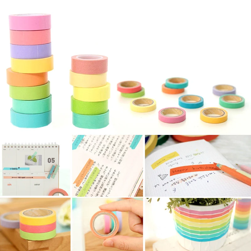 Candy Color Washi Tape Accessories for Dokibook Notebook Planner Inner Pages 10PCS One Set
Candy Color Washi Tape Accessories for Dokibook Notebook Planner Inner Pages 10PCS One Set