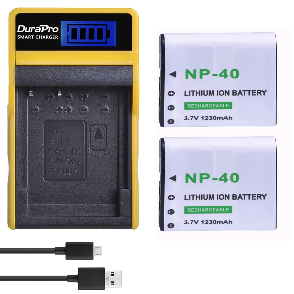 1230mAH NP-40 NP 40 Rechargeable Li-ion Battery + LCD USB Charger for Casio EX-Z400 FC100 FC150 FC160S P505 P600 P700 Z300 Z600
1230mAH NP-40 NP 40 Rechargeable Li-ion Battery + LCD USB Charger for Casio EX-Z400 FC100 FC150 FC160S P505 P600 P700 Z300 Z600