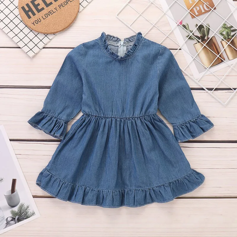 Autumn Children Baby Solid Dresses Casual Long Flare Sleeve Denim Dress Baby Girls Princess Dress Kids Toddler Clothes
Autumn Children Baby Solid Dresses Casual Long Flare Sleeve Denim Dress Baby Girls Princess Dress Kids Toddler Clothes