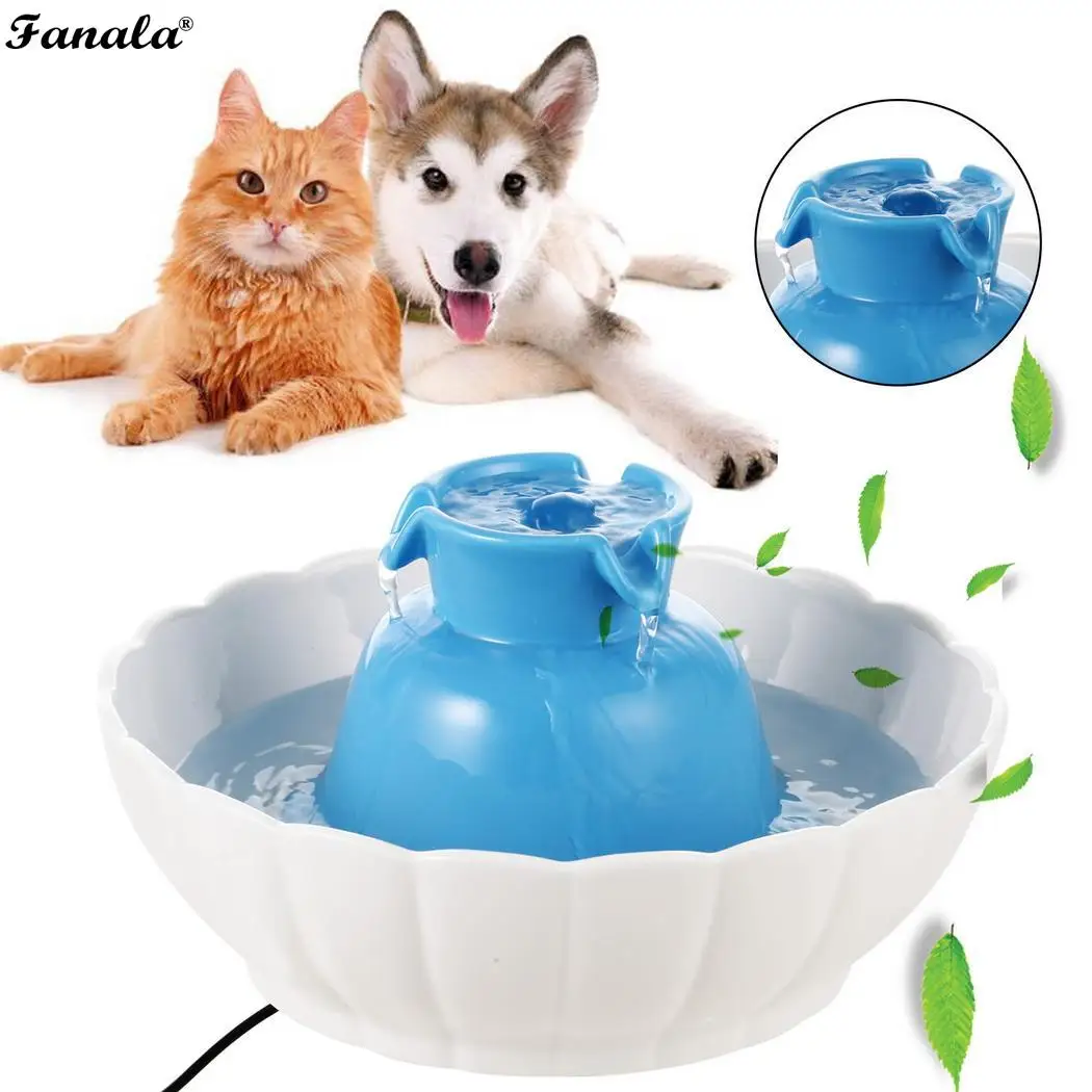 2.1л домашних животных керамический ваттер фонтан для собак кошек Электрический