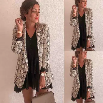 Hirigin Women Snakeskin Long Sleeve Suit Cardigan Coat Office Jacket Slim Fit Trench Coat
Hirigin Women Snakeskin Long Sleeve Suit Cardigan Coat Office Jacket Slim Fit Trench Coat