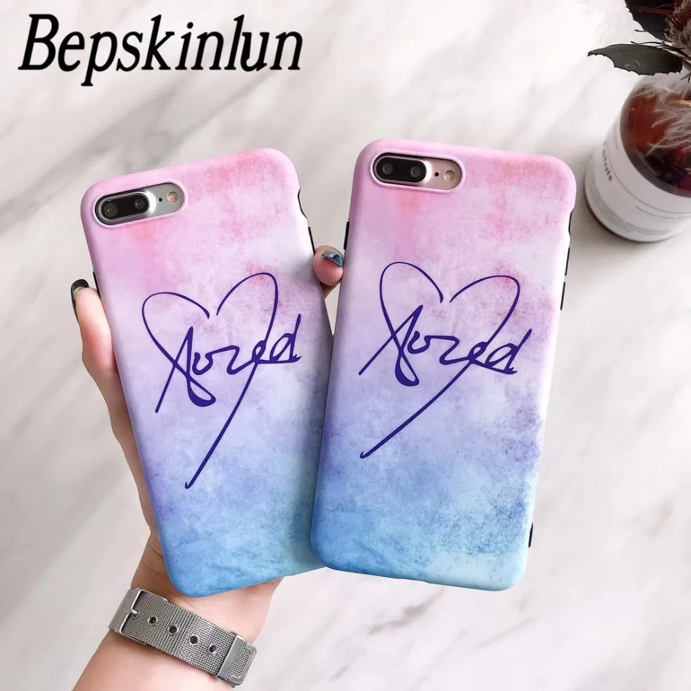 Bepskinlun Case For iPhone X 8 7 6 6S Plus Colorful Heart Matte Soft TPU Full Protective Phone Back Cover |