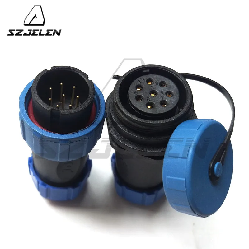 

SP2110/SY2111, 8 pin 9pin 10pin 12pin waterproof connector Plug and socket, LED Power wire cable connectors, IP68, current 30A