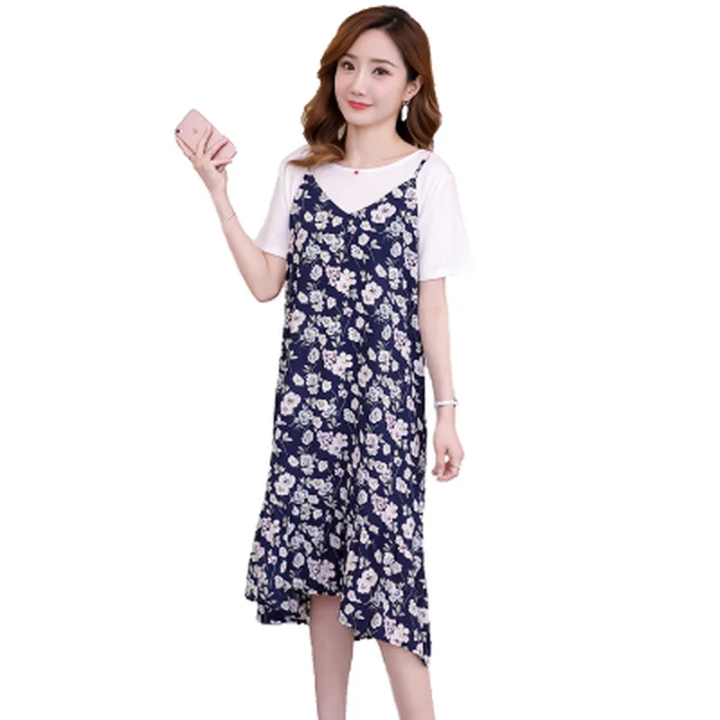 Fashion Printed Floral Sling Maternity Dresses & White T-shirts Summer Rural Stype Maternity Dresses Clothes for Pregnant Women
Fashion Printed Floral Sling Maternity Dresses & White T-shirts Summer Rural Stype Maternity Dresses Clothes for Pregnant Women