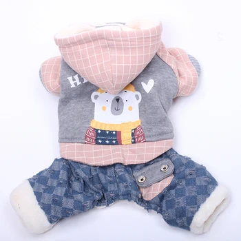 New Dog Cat Denim Jumpsuit Hoodie Plaid&Bear Design Pet Puppy Coat Jacket Winter Warm Apparel
New Dog Cat Denim Jumpsuit Hoodie Plaid&Bear Design Pet Puppy Coat Jacket Winter Warm Apparel