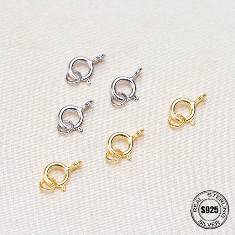 6mm Cheap Lovely High Quality S925 Sterling Silver Spring Ring Clasps Connection For Necklace Bracelet DIY Buckle Gift
6mm Cheap Lovely High Quality S925 Sterling Silver Spring Ring Clasps Connection For Necklace Bracelet DIY Buckle Gift