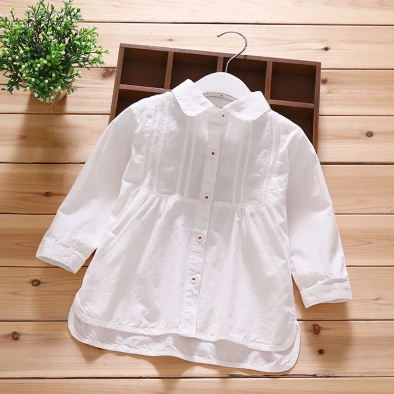 

Baby Girls Clothes White Blouse For Girl Kid Shirts Summer Long Sleeve Tops Shirts Clothes