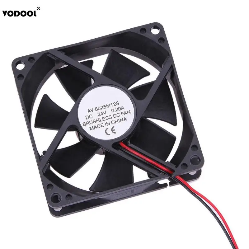 VODOOL Ultra Quiet PC Cooling Fan 24V DC7 Blade 1500 RPM 2 Wires Cooling Fan 80x80x25mm PC CPU Cooling Fan Black High Quality
VODOOL Ultra Quiet PC Cooling Fan 24V DC7 Blade 1500 RPM 2 Wires Cooling Fan 80x80x25mm PC CPU Cooling Fan Black High Quality