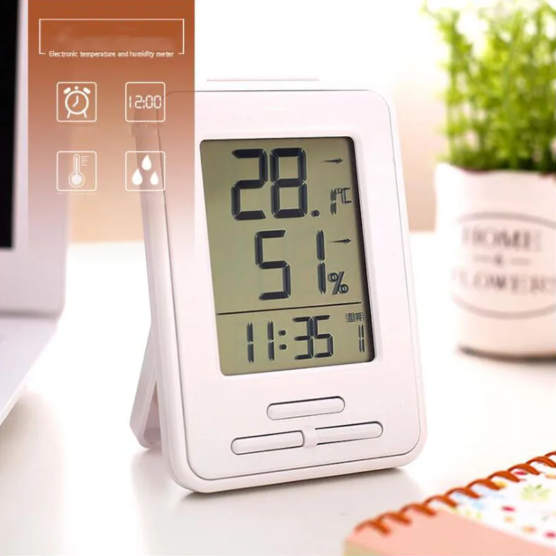 Multi-Function Thermometer Hygrometer Indoor Electronic Temperature Humidity Monitor Alarm Clock Liquid Crystal Display | Инструменты