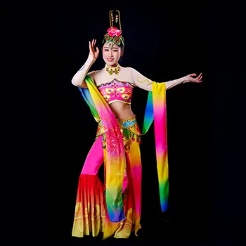 Dunhuang Flying Dance Costume Pipa Chang'e Benyue Ethnic Dance Costume Classical Dance Tracing Wonderful Fairy Women's Wear
Dunhuang Flying Dance Costume Pipa Chang'e Benyue Ethnic Dance Costume Classical Dance Tracing Wonderful Fairy Women's Wear