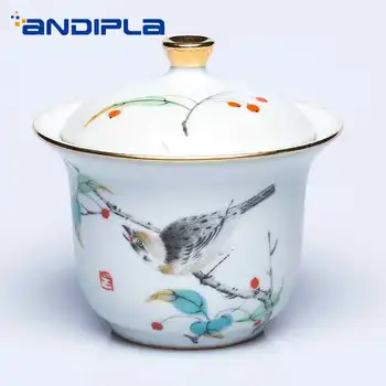 180ML Jingdezhen Vintage Pattern Ceramic Pottery Cover Bowl Kit Chinese Kung Fu Tea Set Pot Home Drinkware Pu'er Kettle Tea Mug
180ML Jingdezhen Vintage Pattern Ceramic Pottery Cover Bowl Kit Chinese Kung Fu Tea Set Pot Home Drinkware Pu'er Kettle Tea Mug