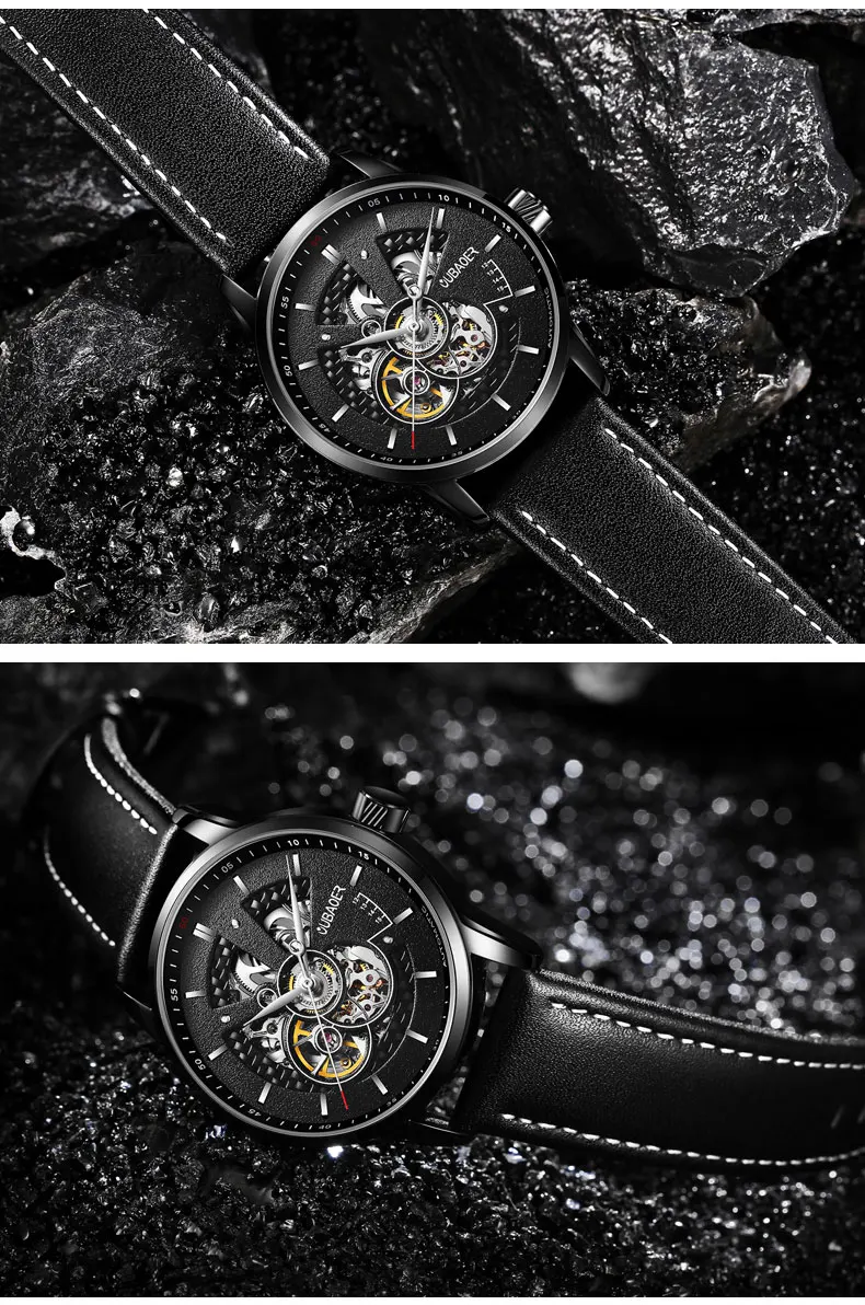 Luxury Tourbillon Mechanical Leather Watch