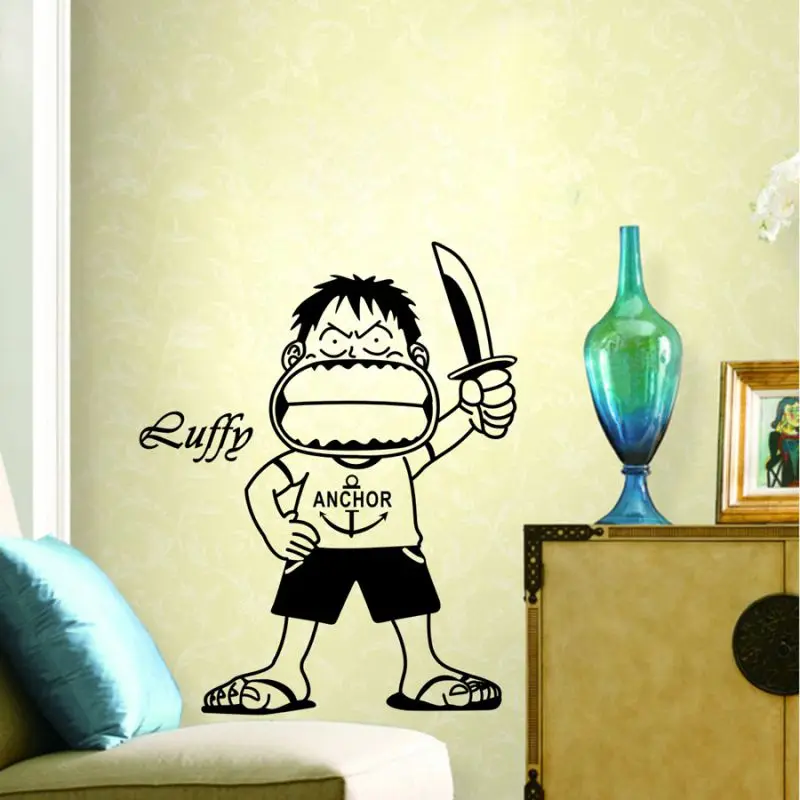 CHM цельная Обезьяна D Luffy-настенные наклейки-Комиксы и анимационный стикер