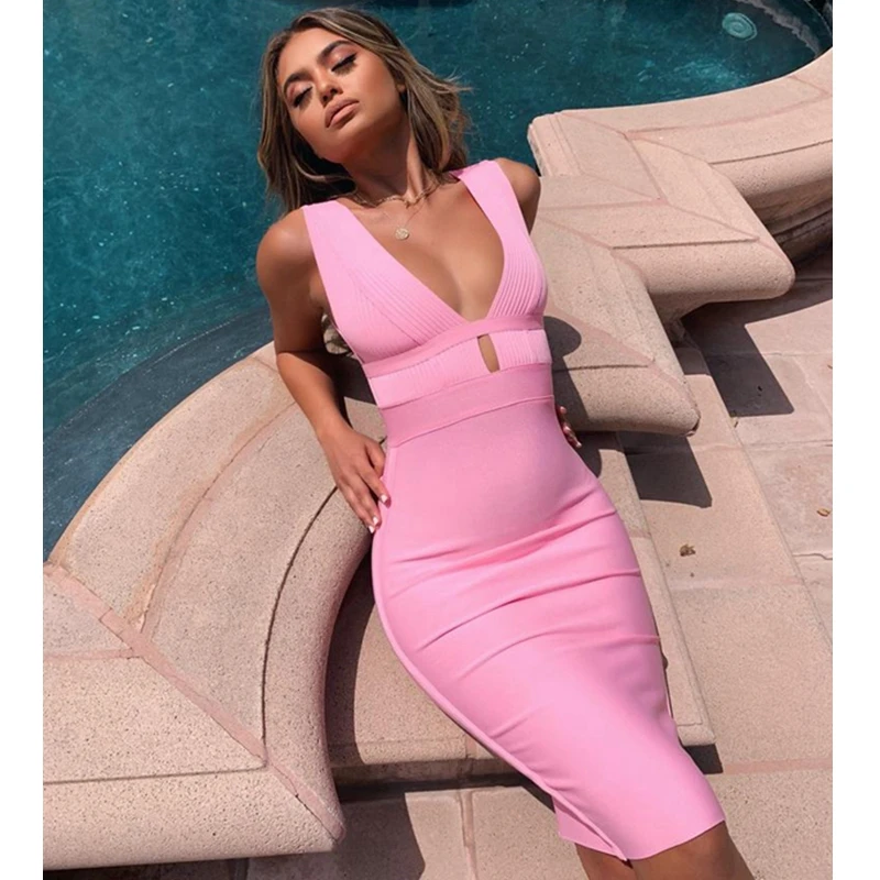 Lasteast Fashion 2019 Hot Selling Summer Dress Sexy Deep V Neck Pink Sleeveless Bandage Dresses Women Celebrity Party Vestidos
Lasteast Fashion 2019 Hot Selling Summer Dress Sexy Deep V Neck Pink Sleeveless Bandage Dresses Women Celebrity Party Vestidos