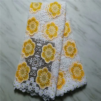 Nigerian lace fabric 2019 lace High Quality guipure lace fabric african lace white and yellow with stones wedding dress lp12-17
Nigerian lace fabric 2019 lace High Quality guipure lace fabric african lace white and yellow with stones wedding dress lp12-17