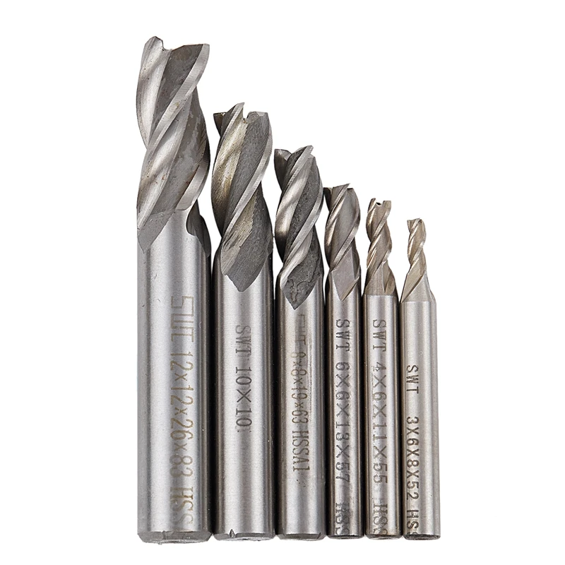 BMBY-6 x HSS CNC Straight Shank 3 Flute End Mill Cutter Drill Bit 3,4,6,8,10,12MM
BMBY-6 x HSS CNC Straight Shank 3 Flute End Mill Cutter Drill Bit 3,4,6,8,10,12MM