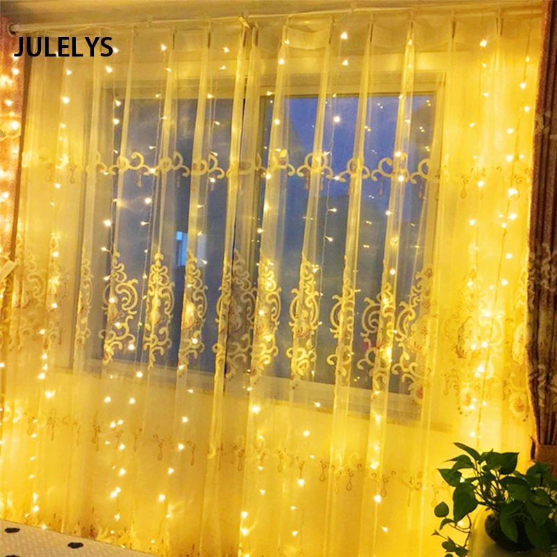 JULELYS 4M x 1.5M 192 Bulbs Christmas Garland LED String Light Christmas Holiday Party Garden Wedding Decoration Curtain Lights
JULELYS 4M x 1.5M 192 Bulbs Christmas Garland LED String Light Christmas Holiday Party Garden Wedding Decoration Curtain Lights