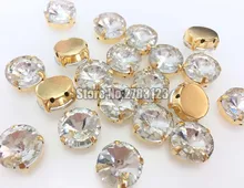 משלוח חינם עגול לבן תחתון זהב rhinstones קריסטל לתפור על טופר זכוכית AAA, 10 מ"מ 12 מ"מ 14 מ"מ 16 מ"מ 20 יח'\שקית(China)