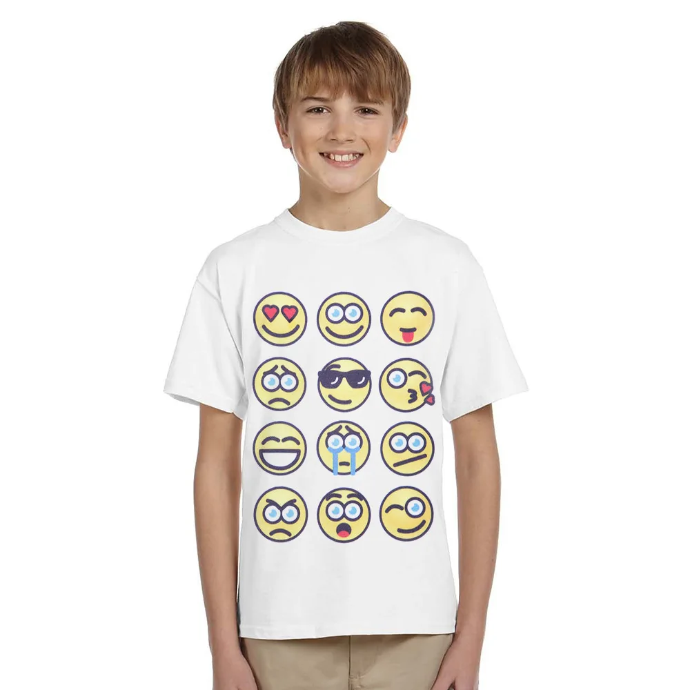 Boy Clothes Summer Children T Shirt Emoji Smile Print T Shirts for Boy 6 8 10 12 Years Tee Tops Teenage Costume
Boy Clothes Summer Children T Shirt Emoji Smile Print T Shirts for Boy 6 8 10 12 Years Tee Tops Teenage Costume