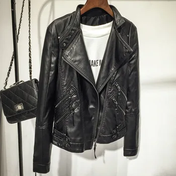 New Spring Fashion Autumn Women Leather Jacket Short Zipper Long Sleeve Outwear Stand Collar PU Leather Motorcycle Jacket
New Spring Fashion Autumn Women Leather Jacket Short Zipper Long Sleeve Outwear Stand Collar PU Leather Motorcycle Jacket