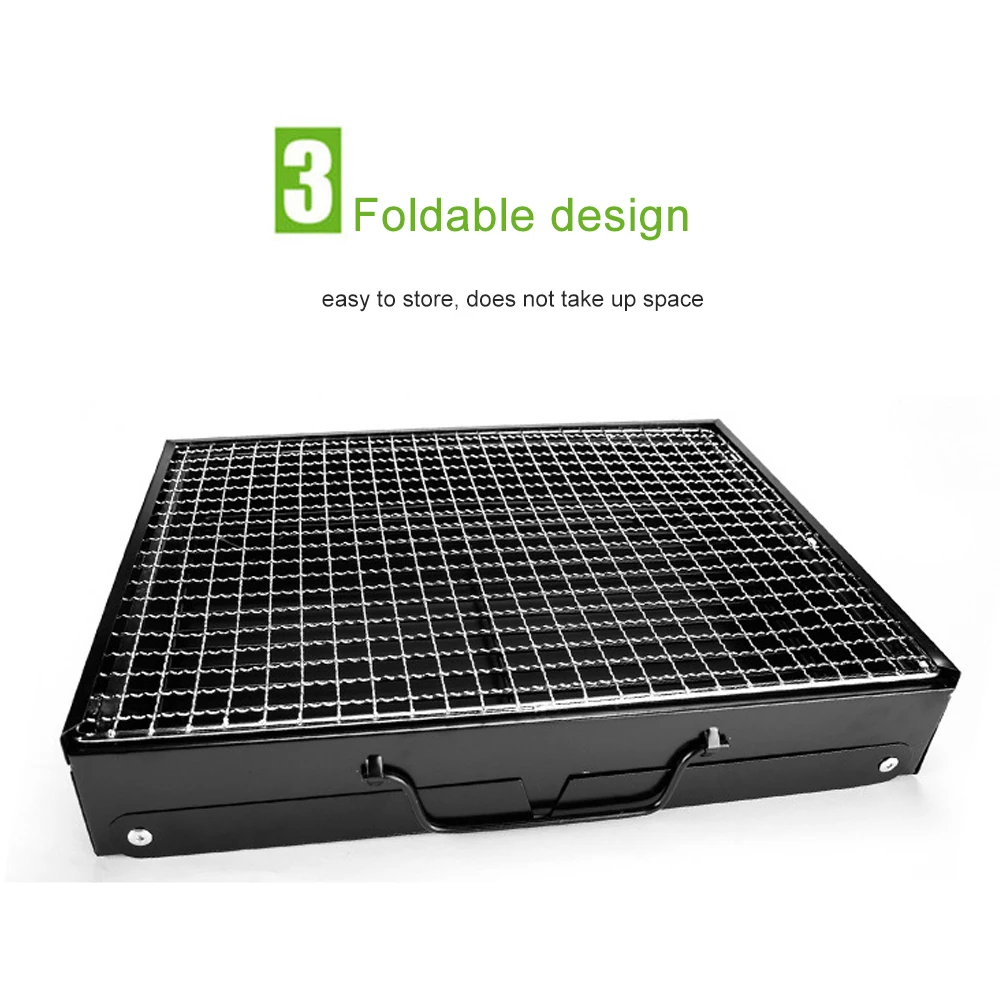 BBQ Grill Bakery Outdoor 2 People Charcoal Tool Carbon Barbecue Stove Foldable Barbecue tool 352720cm square barbecue rack (8)