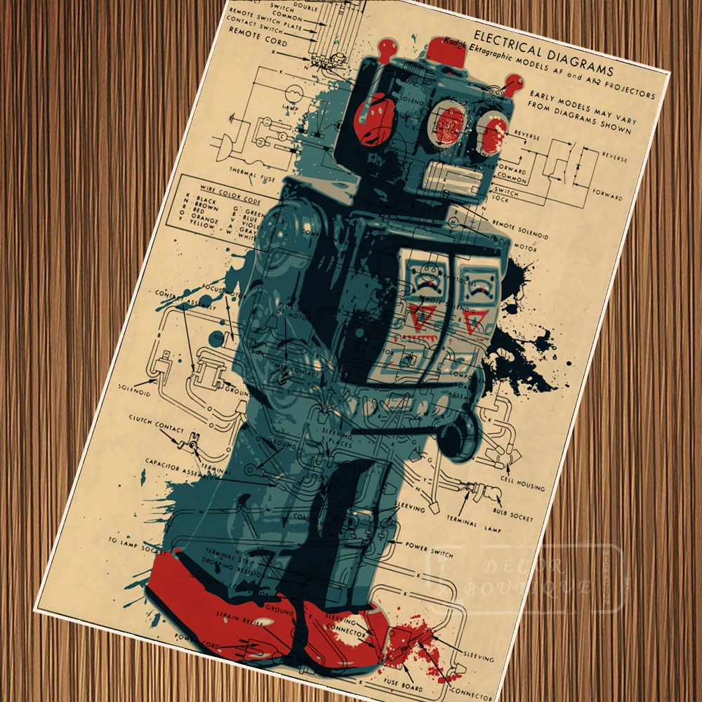 Mechanical Robot Electrical Diagram Sci-Fi Science Fiction Retro Vintage Kraft Poster Canvas Wall Sticker Home Decor Gift
Mechanical Robot Electrical Diagram Sci-Fi Science Fiction Retro Vintage Kraft Poster Canvas Wall Sticker Home Decor Gift
