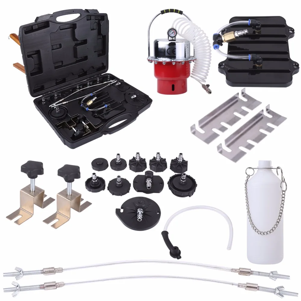 Oversea DE ES 1 Set Pneumatic Air Pressure Brake Bleeder Tool Kit Professional Braking Bleeding Set Car Accessories Styling
Oversea DE ES 1 Set Pneumatic Air Pressure Brake Bleeder Tool Kit Professional Braking Bleeding Set Car Accessories Styling