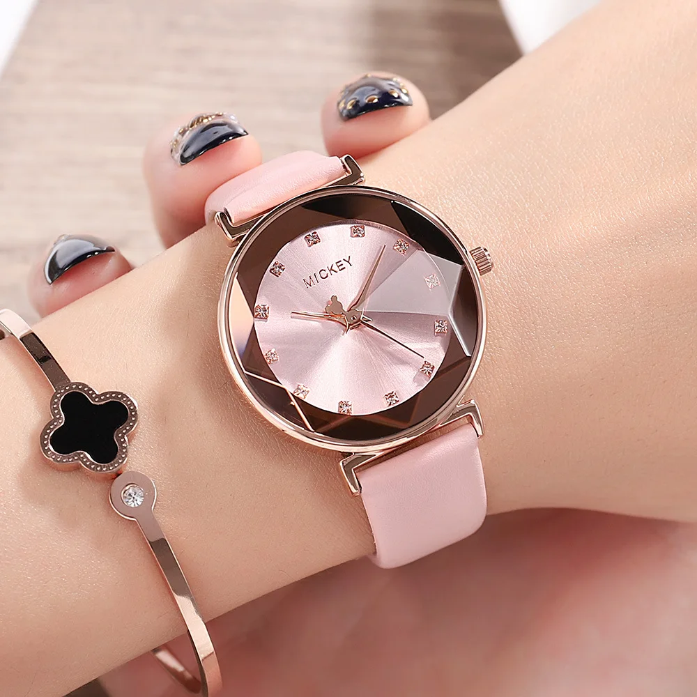 Disney brand fashion womens wristwatches Mickey mouse leather rhombus glass ladies watches waterproof diamond
Disney brand fashion womens wristwatches Mickey mouse leather rhombus glass ladies watches waterproof diamond
