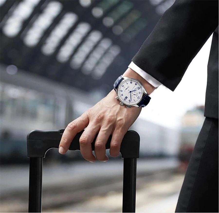 Xiaomi TwentySeventeen Light Business Quartz Watch Multi-function Dual time zone 24 hour display Casual Sport Wristwatch Men Clo (11)