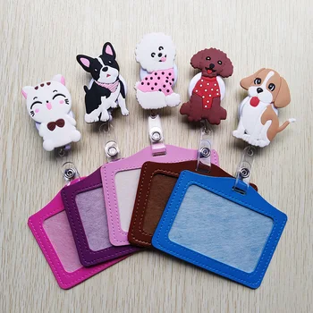 1Pcs Cute Silica gel cartoon Dog Retractable Badge Reel with Horizontal style PU ID Business Card Work Card Badge Holder
1Pcs Cute Silica gel cartoon Dog Retractable Badge Reel with Horizontal style PU ID Business Card Work Card Badge Holder
