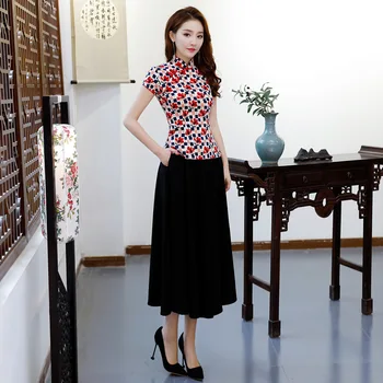 New Summer Womens Blouse Skirt Sets Traditional Chinese Short Sleeve Shirt Mandarin Collar 2pc Cheongsam Dress Size S-XXXL 9975
New Summer Womens Blouse Skirt Sets Traditional Chinese Short Sleeve Shirt Mandarin Collar 2pc Cheongsam Dress Size S-XXXL 9975