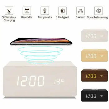 Sound Control Wooden LED Digital Desk Alarm Clock Qi Fast Wireless Phone Charger
Sound Control Wooden LED Digital Desk Alarm Clock Qi Fast Wireless Phone Charger