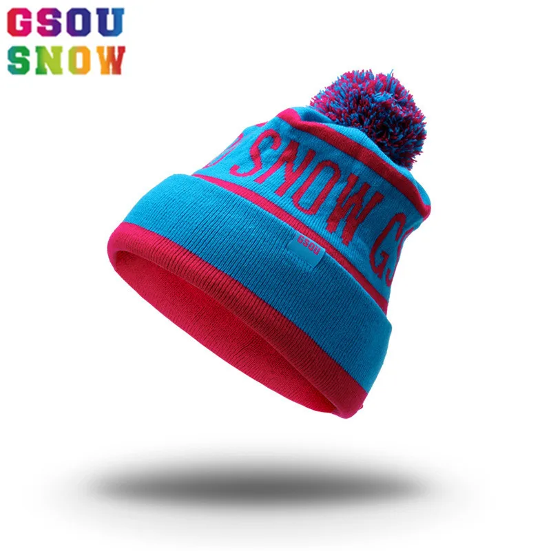 Gsou зимние шапки для мужчин и женщин унисекс бини Красочные уличные теплые лыжные